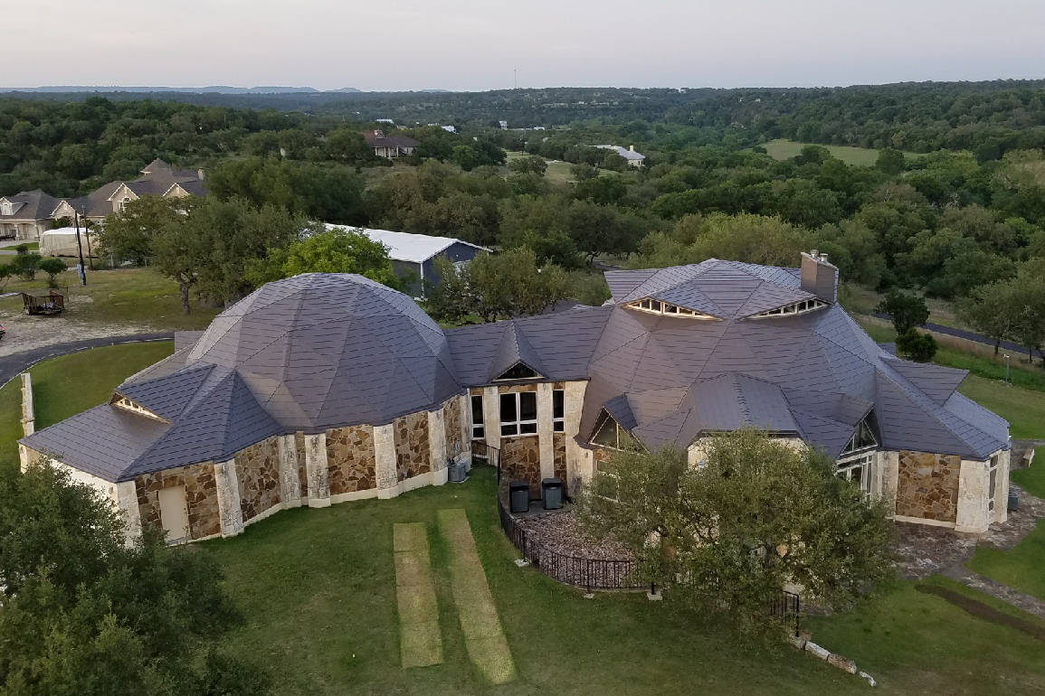metal roofing on geodesic domes